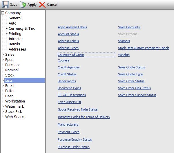 Configurations: Lists
